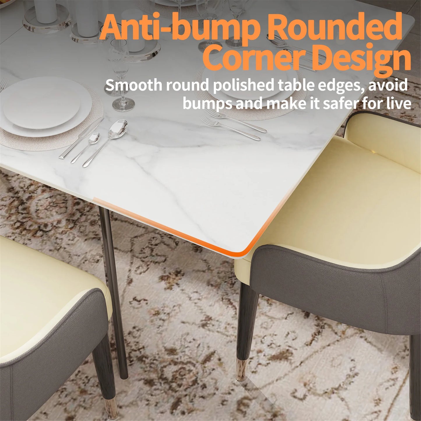 160cm 6-8 People Modern Dining Table Rectangular