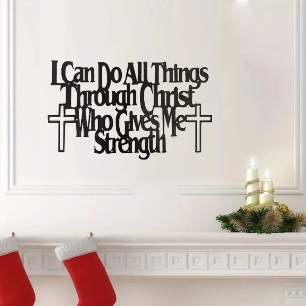 Empowering Wall Art: "I Can Do All Things Through Christ Who Gives Me Strength" —Inspirational Home Decor Piece