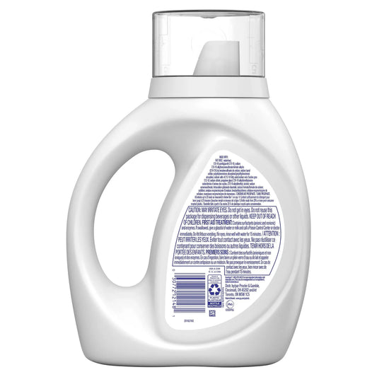 34 fl oz Free & Gentle Laundry Detergent, Hypoallergenic for 25 Loads, Dye & Perfume Free, Sensitive Skin Safe