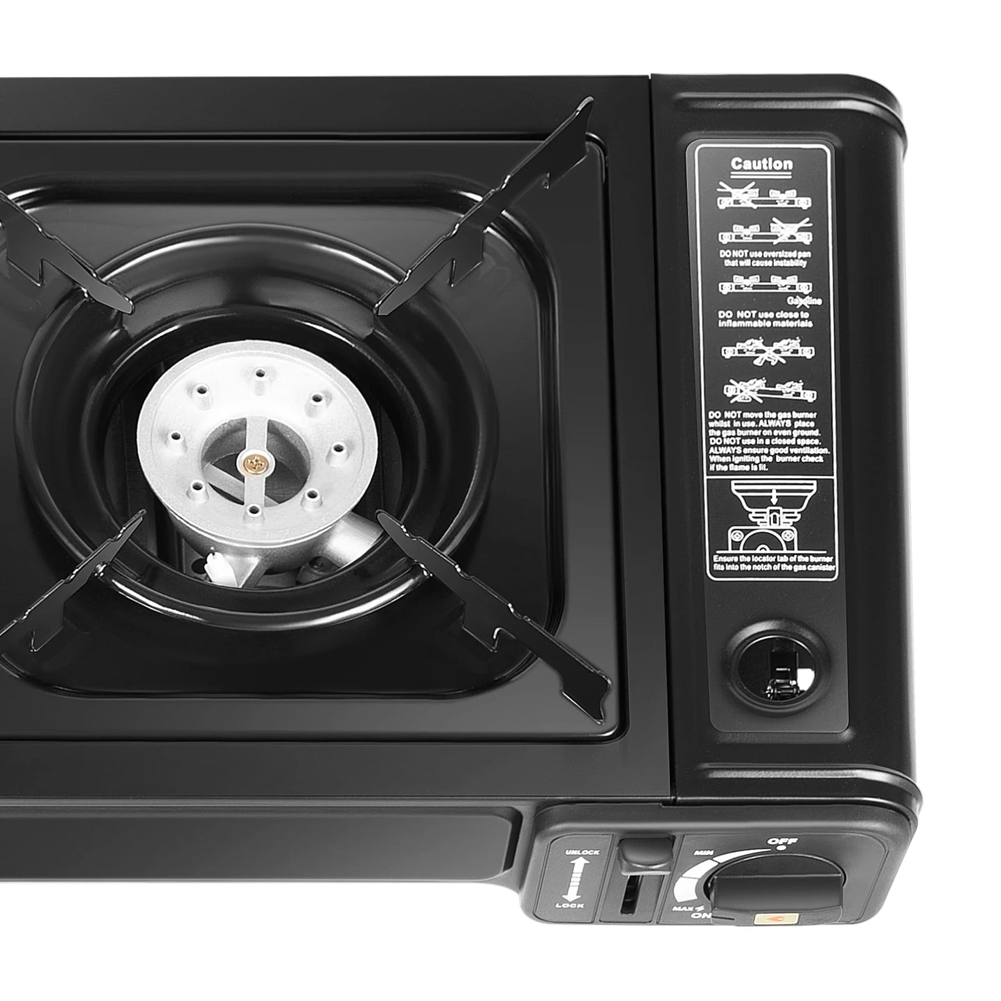 2in1 2-Burner Portable Camping Stove, Butane Camping Stove Kit w/Baking Pan and Carrying Case, Auto Ignition Camping Burner LPG