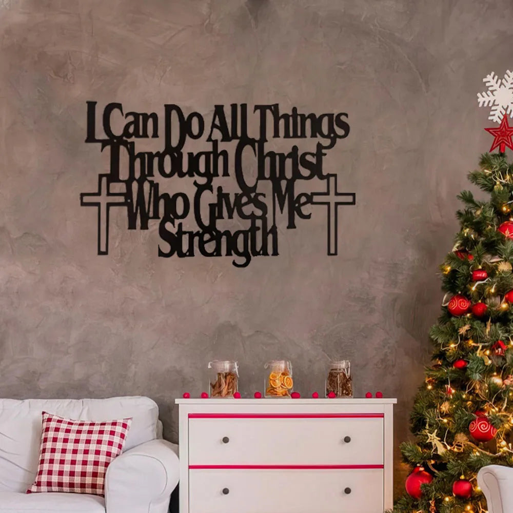 Empowering Wall Art: "I Can Do All Things Through Christ Who Gives Me Strength" —Inspirational Home Decor Piece