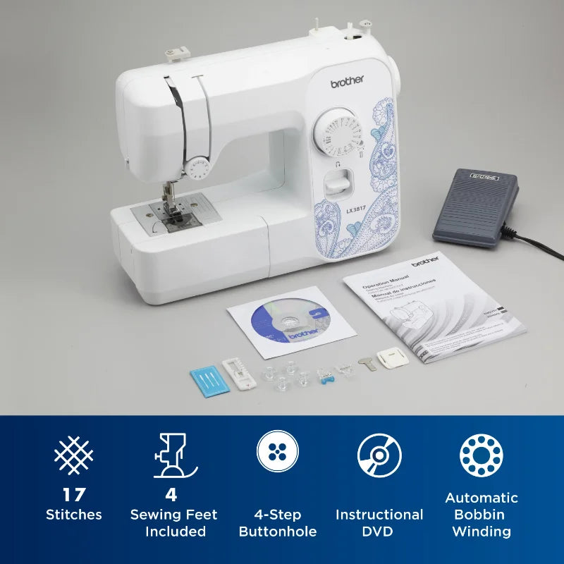 Brother LX3817 17-Stitch Portable Full-Size Sewing Machine