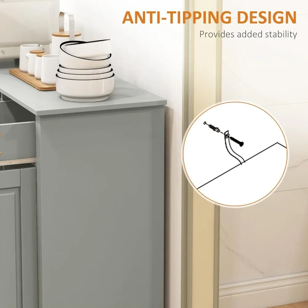 "Sideboard Buffet Cabinet, Modern Design with 2 Drawers & Adjustable Shelves – Coffee Bar Storage for Kitchen or Dining Room"