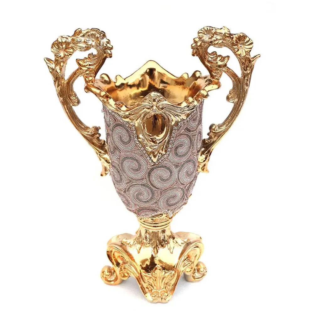 Ambrose Chrome Plated Crystal Embellished Ceramic Vase