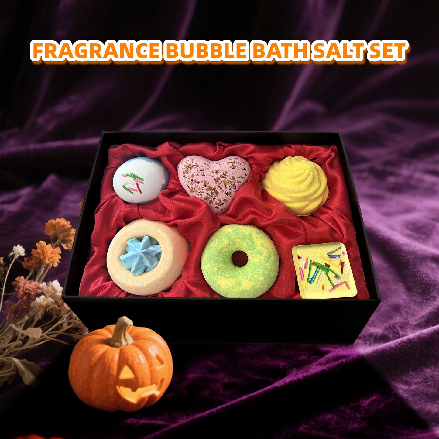 Halloween gifts  Bath Bombs Gift Set Natural Organic Bubble Bath Salt Ball Skin Care Moisturizing Exfoliating  Fragrances