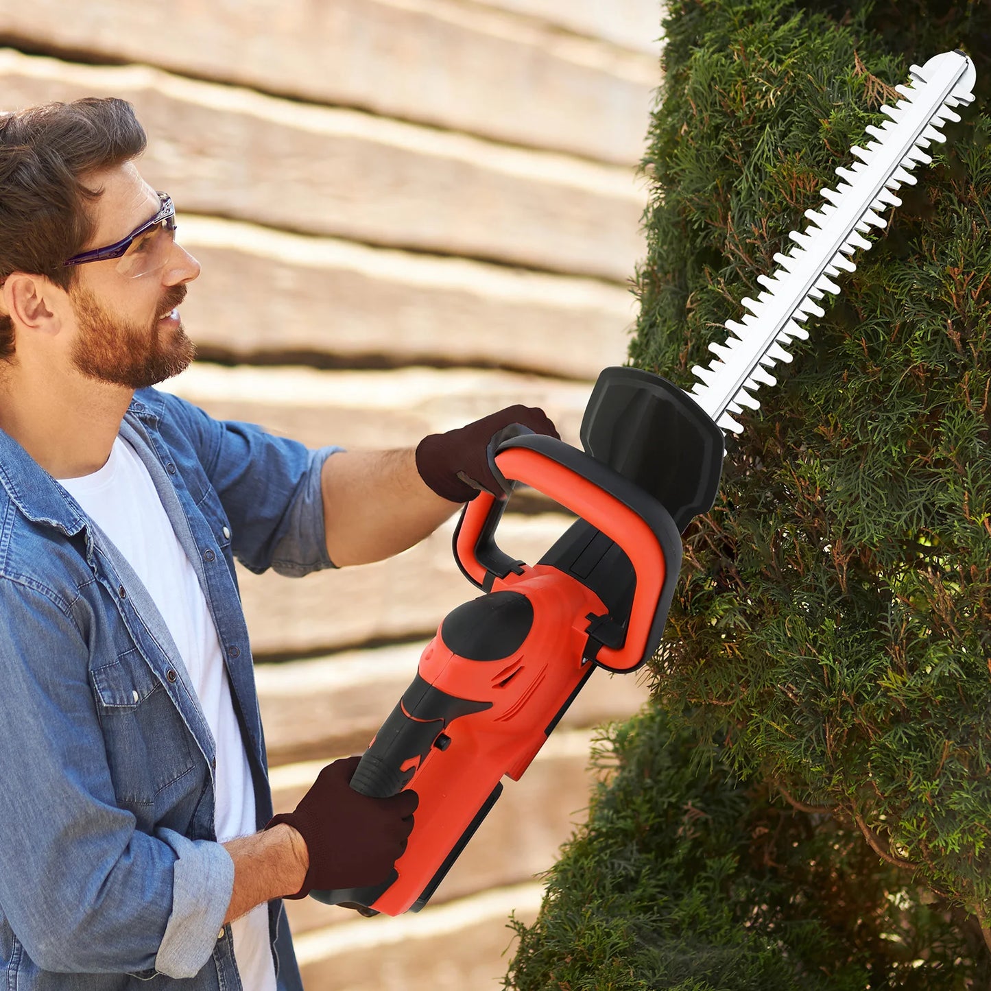 Cordless Hedge Trimmer 22-Inch Electric with 3.0Ah Battery Charger Bush Trimmers