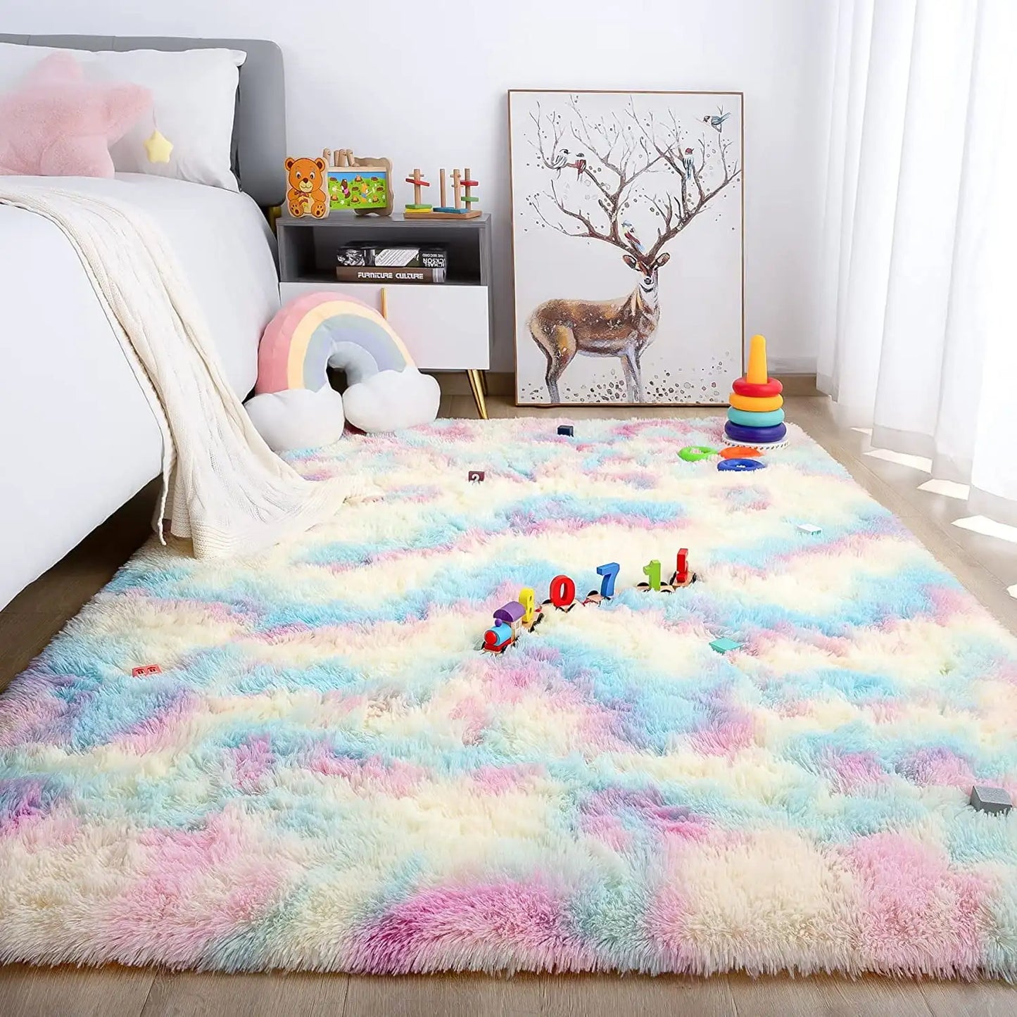 Super Soft Plush Tie Dye Velvet  For Living Room Bedroom Kids Room