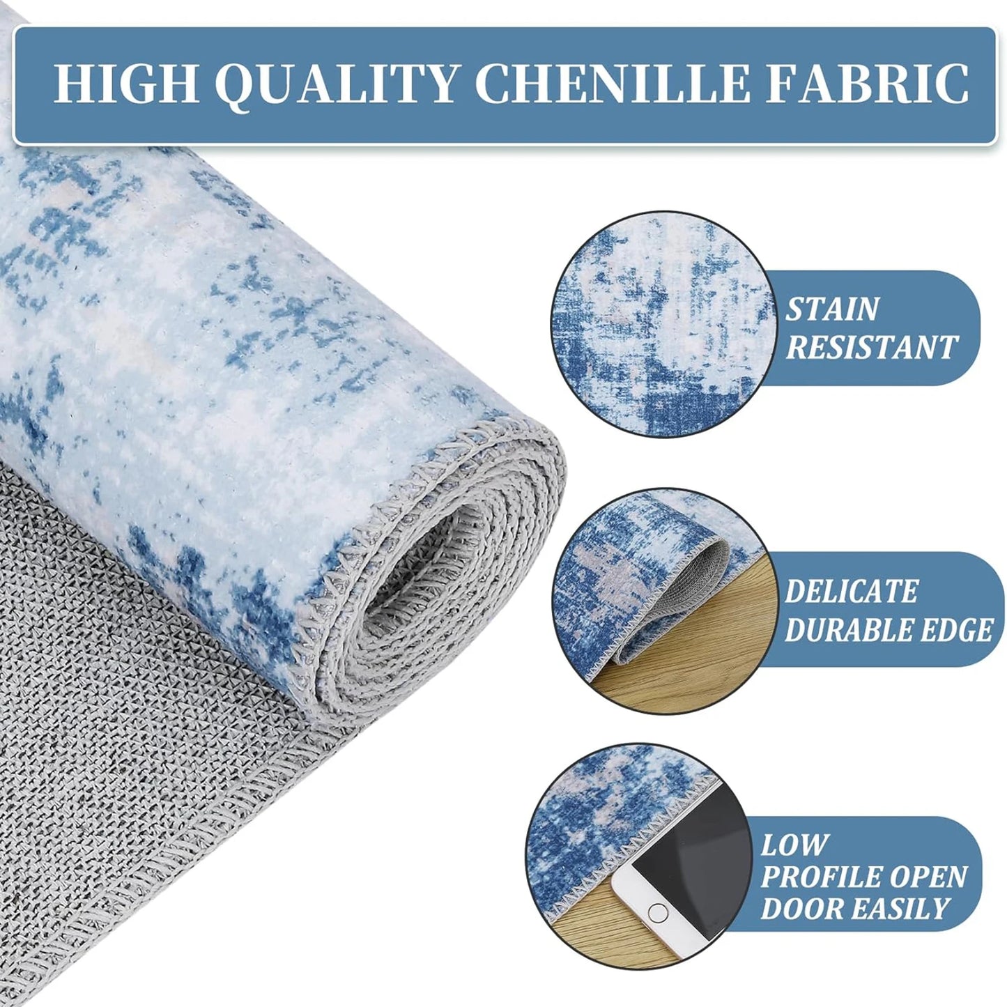 Abstract Area Rug for Living Room Machine Washable  Low Pile  for Bedroom Dining Room Home Office