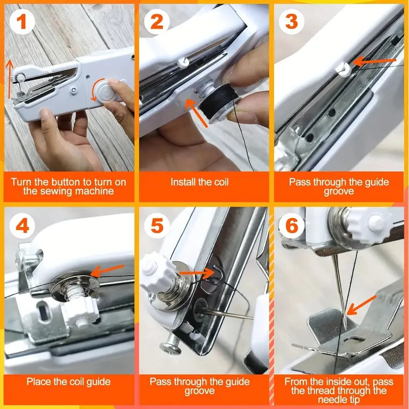 1pc Portable Handheld Sewing Machine with Adjustable Speed - USB Powered