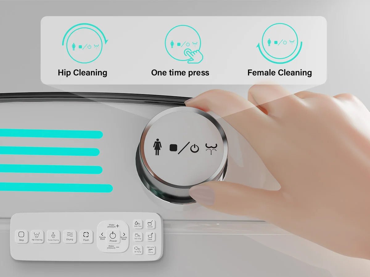 Elongated Smart Toilet with Bidet Built in, Foam Dispenser, Instant Warm Water, One-Piece Toilet with Dual Auto Flush in 1.28GPF