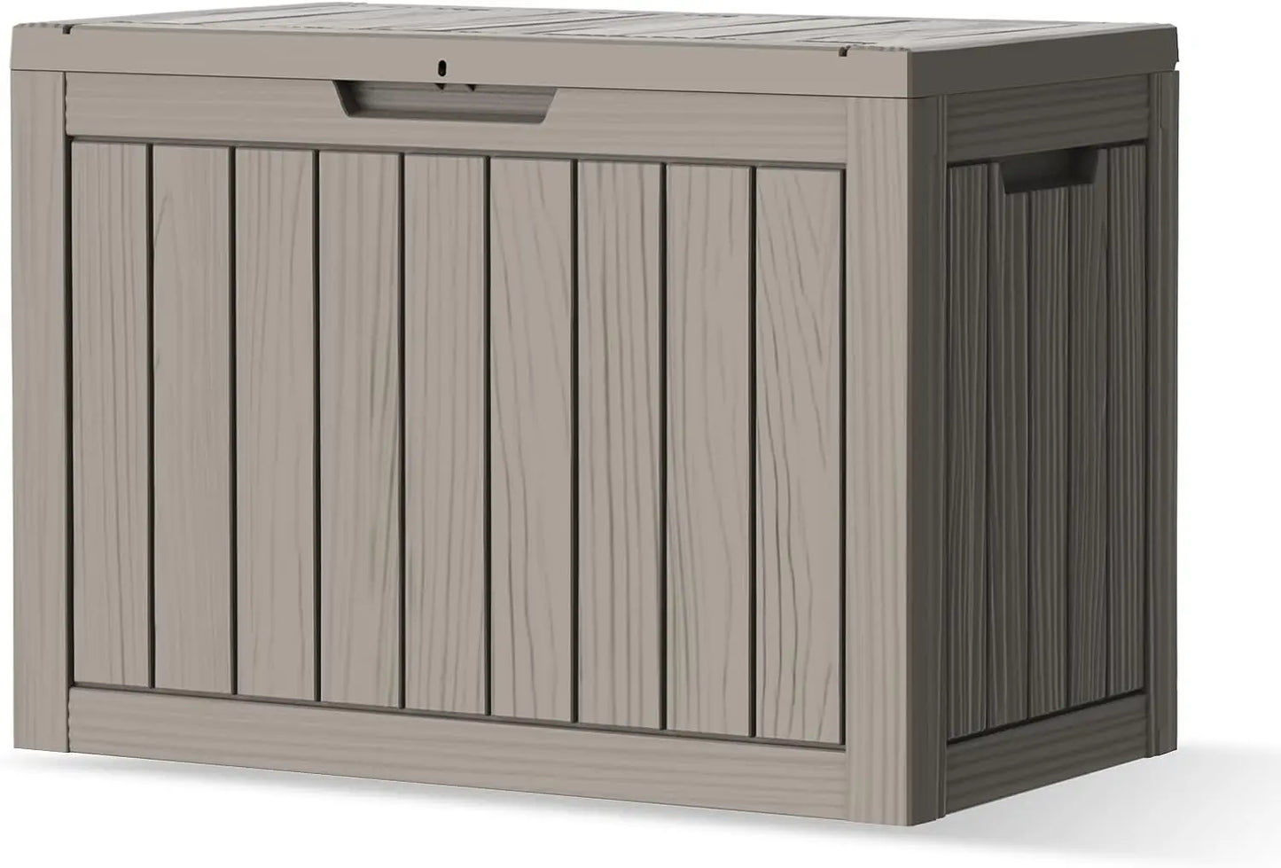 45Gal Black Deck Box - Waterproof & UV-Resistant Outdoor Storage w/Lockable Lid - For Patio/Garden