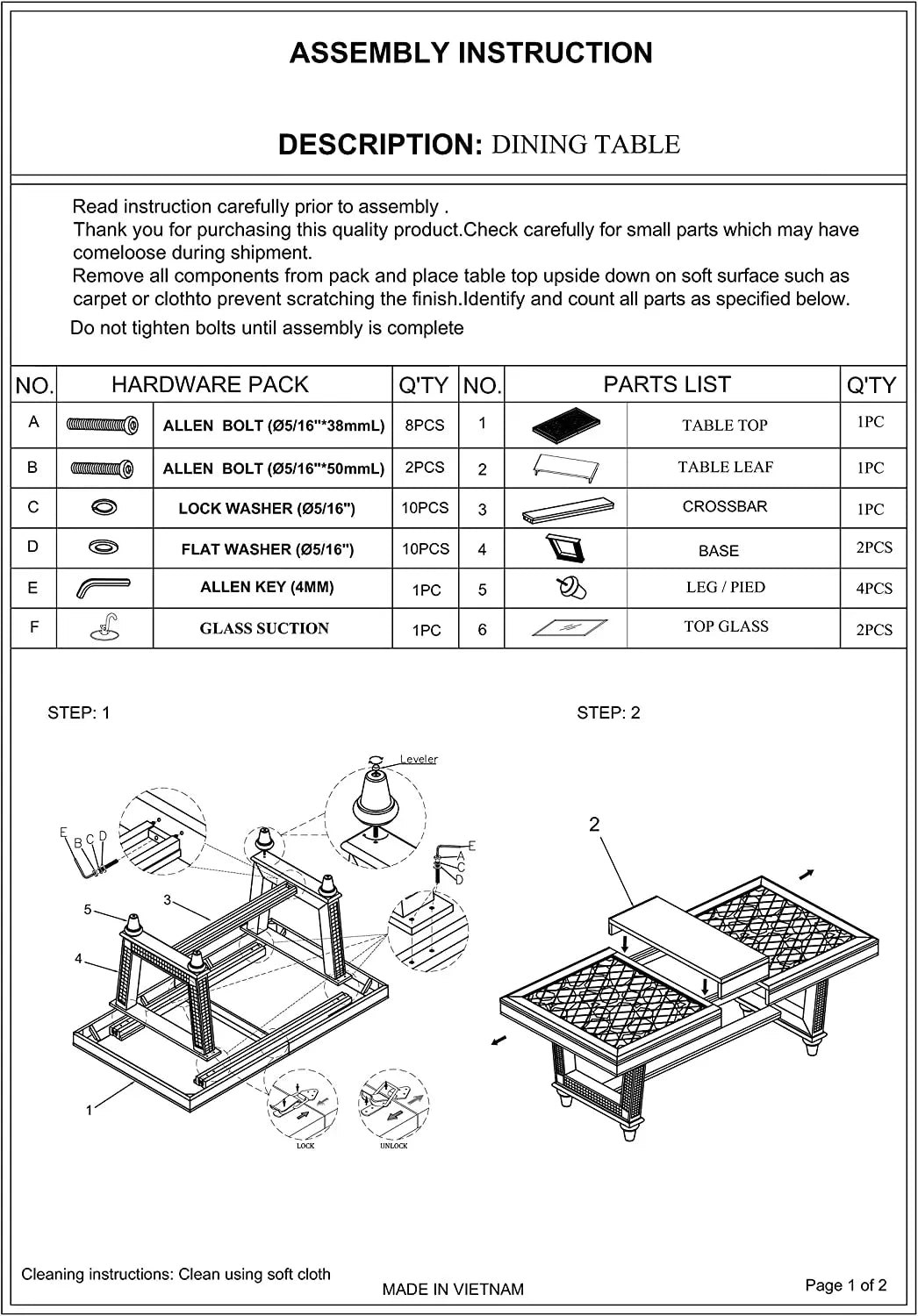 Antique traditional dining table or side chair rectangular table top w glass insert leaf tufted chair kitchen formal