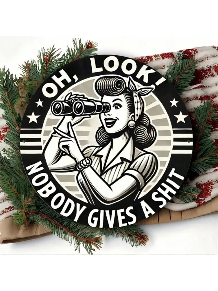 1pc 8x8" Humorous Quote Metal Sign,Home/Garage/Bar Decor,Xmas/Halloween Gift,Wall Sculpture