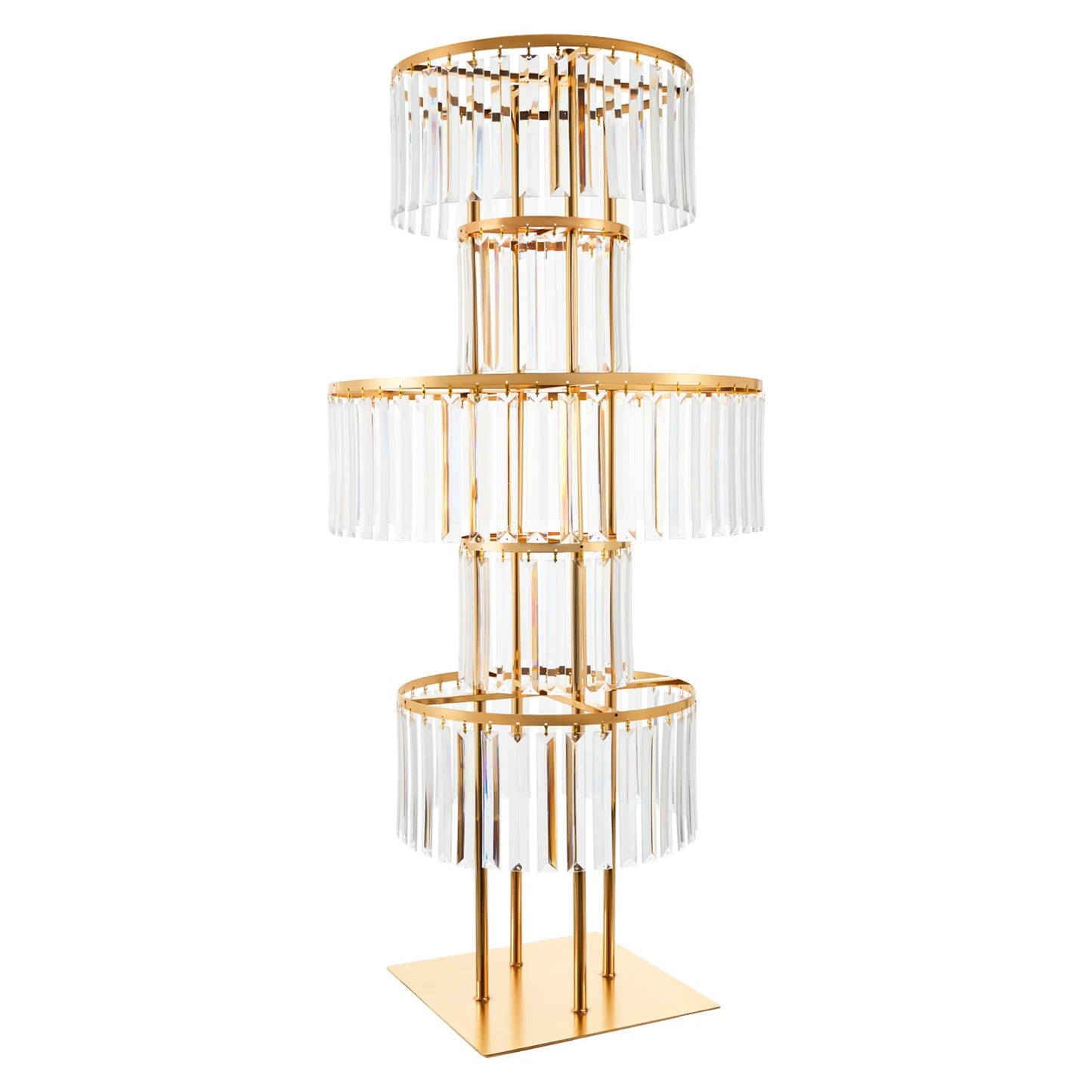 5 Tiers Gold Wedding Centerpieces Flower Stand Vase Centerpiece Acrylic Flower Stand with Hanging Acrylic