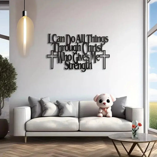Empowering Wall Art: "I Can Do All Things Through Christ Who Gives Me Strength" —Inspirational Home Decor Piece