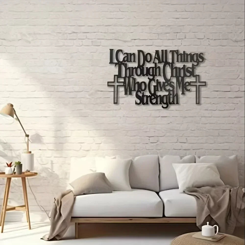 Empowering Wall Art: "I Can Do All Things Through Christ Who Gives Me Strength" —Inspirational Home Decor Piece