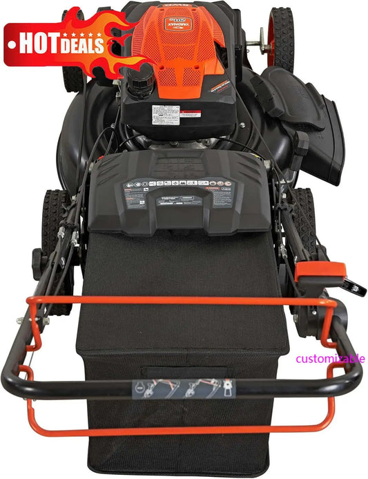 201cc Select PACE 6 Speed CVT High Wheel RWD 3-in-1 Gas Walk Behind Self Propelled Lawn Mower, 22 in,Black