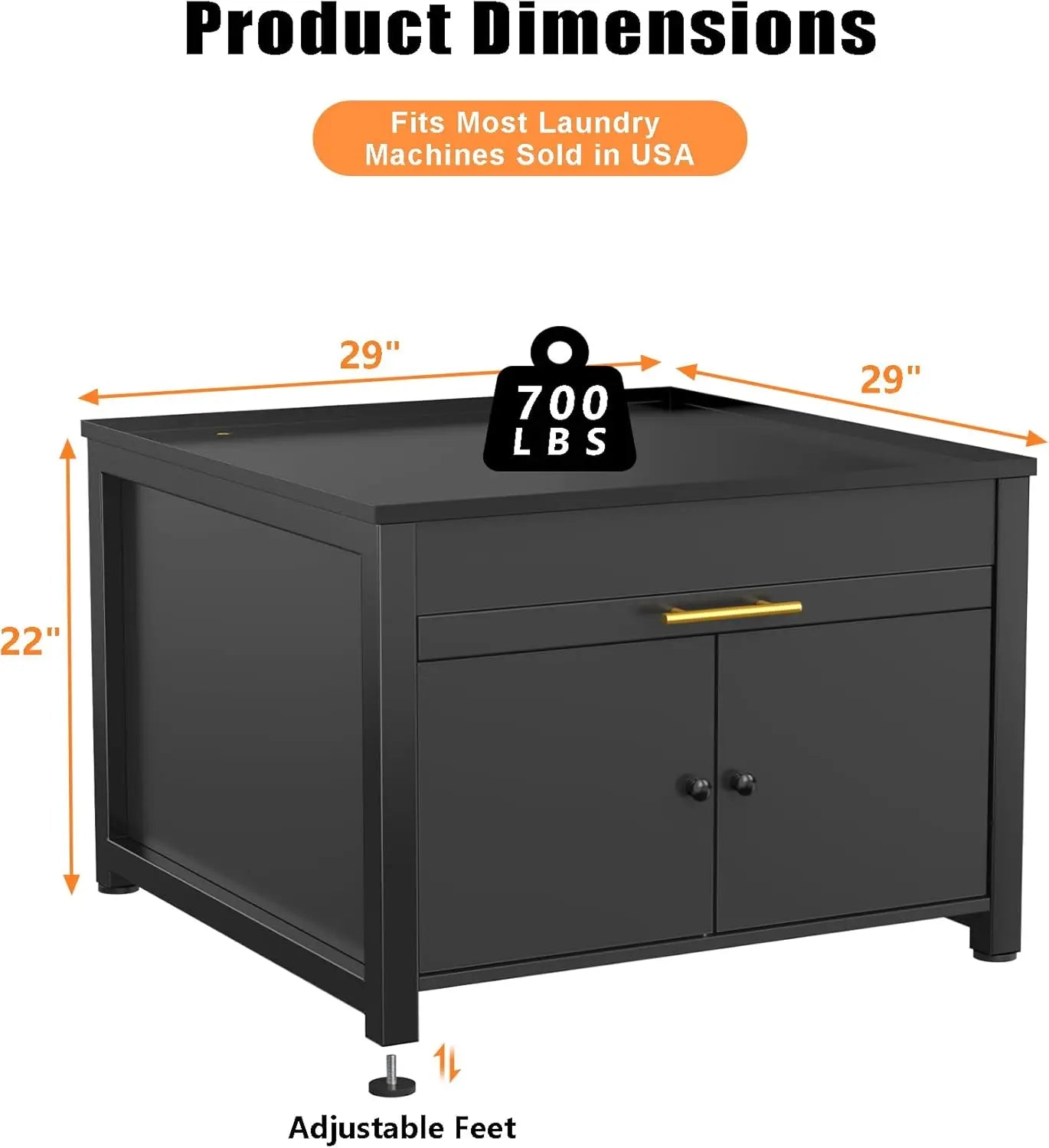 Laundry Pedestal Heavy Duty Metal Washer and Dryer Stand 29" Universal Fit Anti-Vibration ,770 LBS Capacity