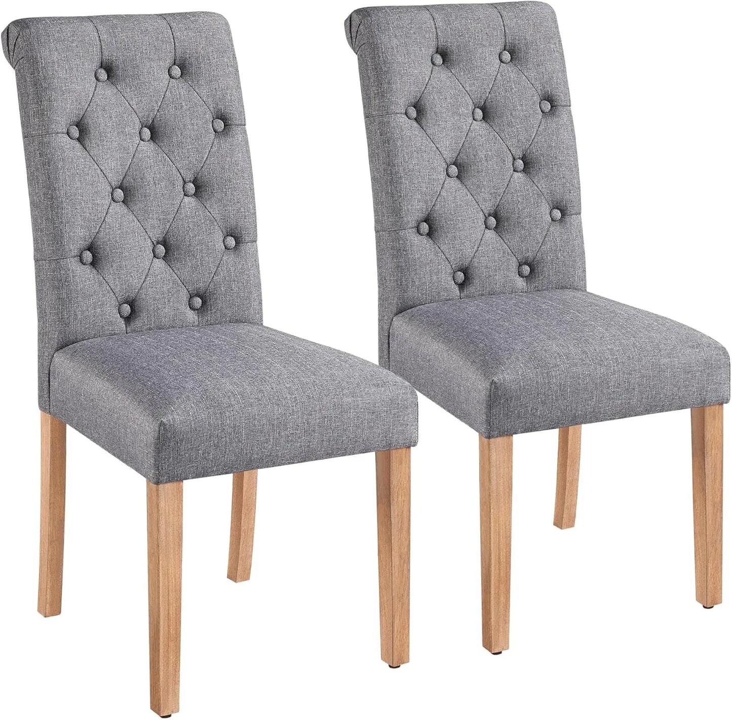 Tufted Dining Chairs Set of 4 Parsons Kitchen Chairs Stylish, Upholstered Fabric Chairs with Solid Wood Legs