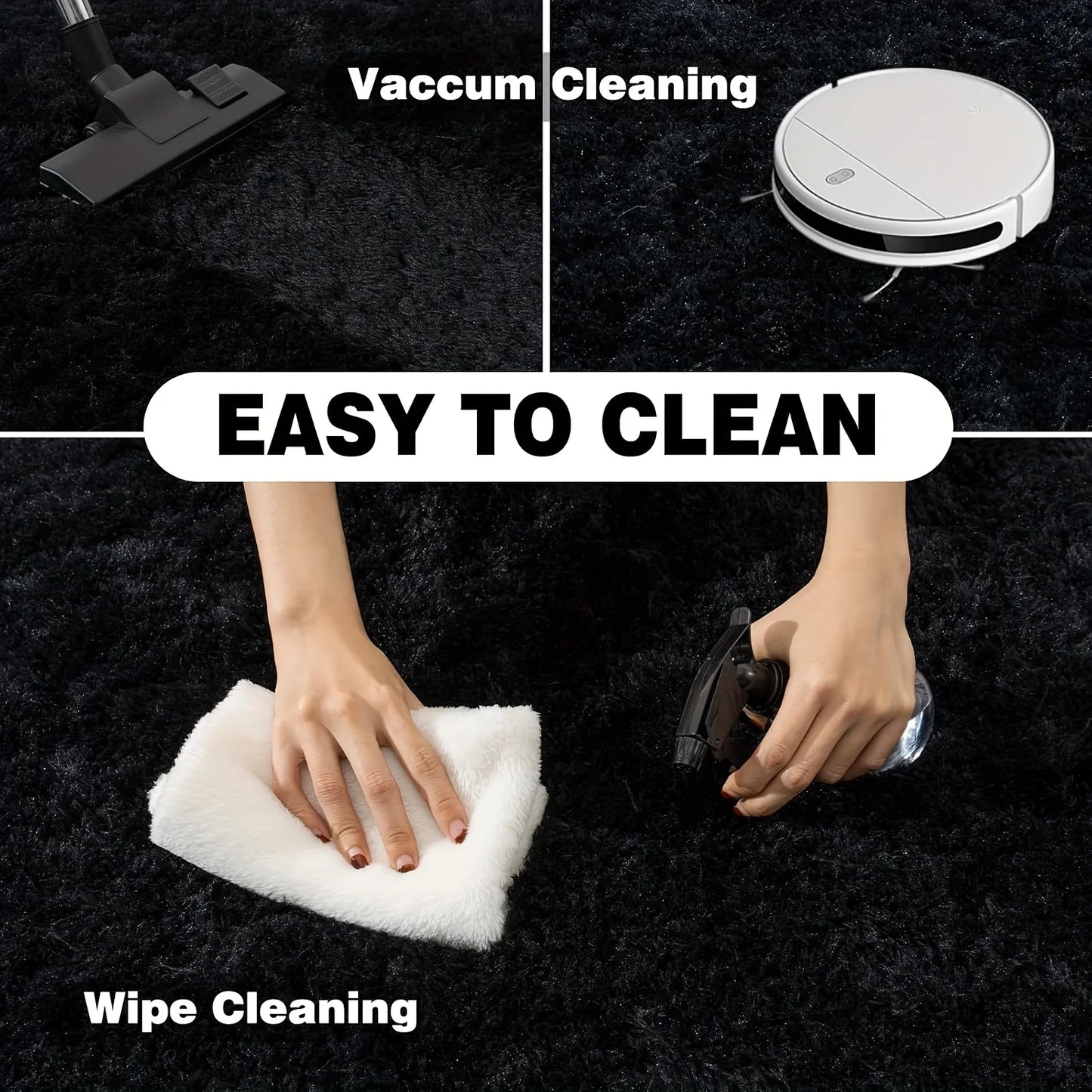 Large plush area rug, decorative for living room, super soft and fluffy plush rug for bedroom