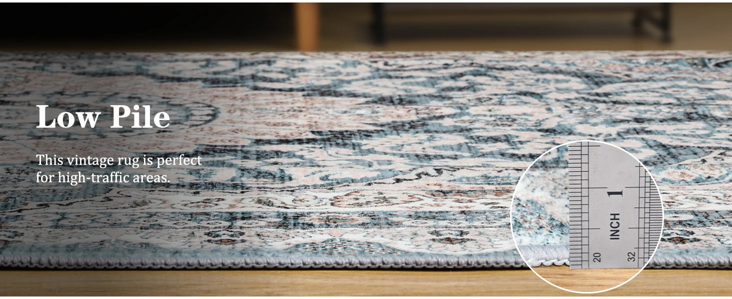 Non-Slip Low Pile Area Rugs ,Machine Washable