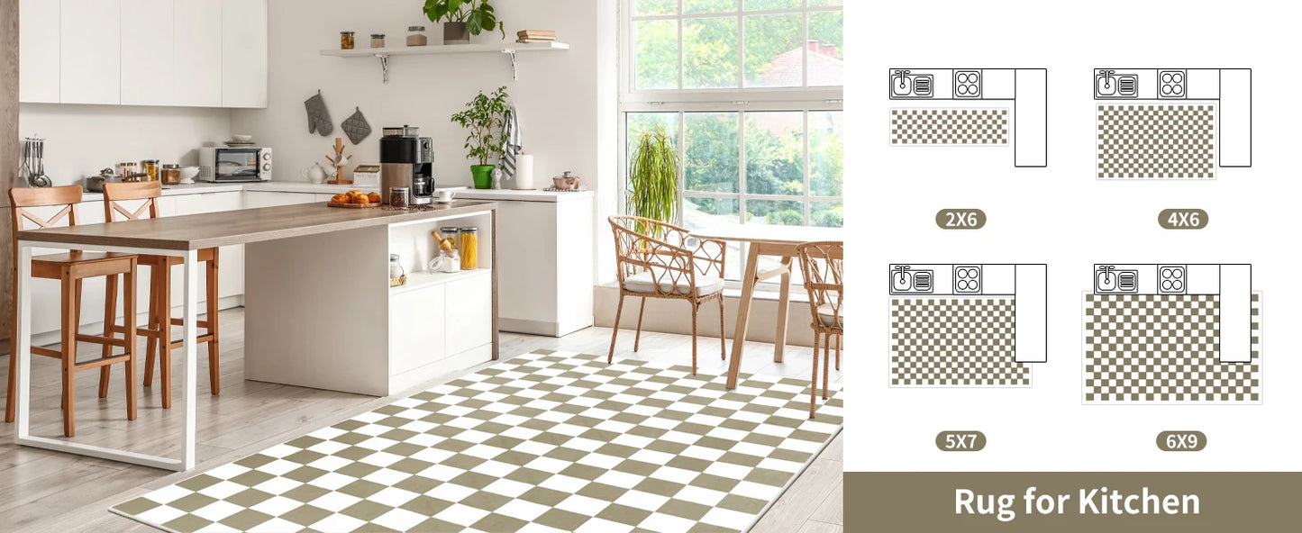 Black and White Checkered Rug