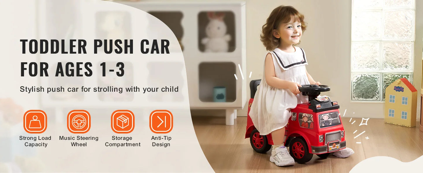 Ride On Push Car Kids Ride On Car with Music Steering Wheel & Under Seat Storage for Toddlers Ages 3-12 Ride Racer