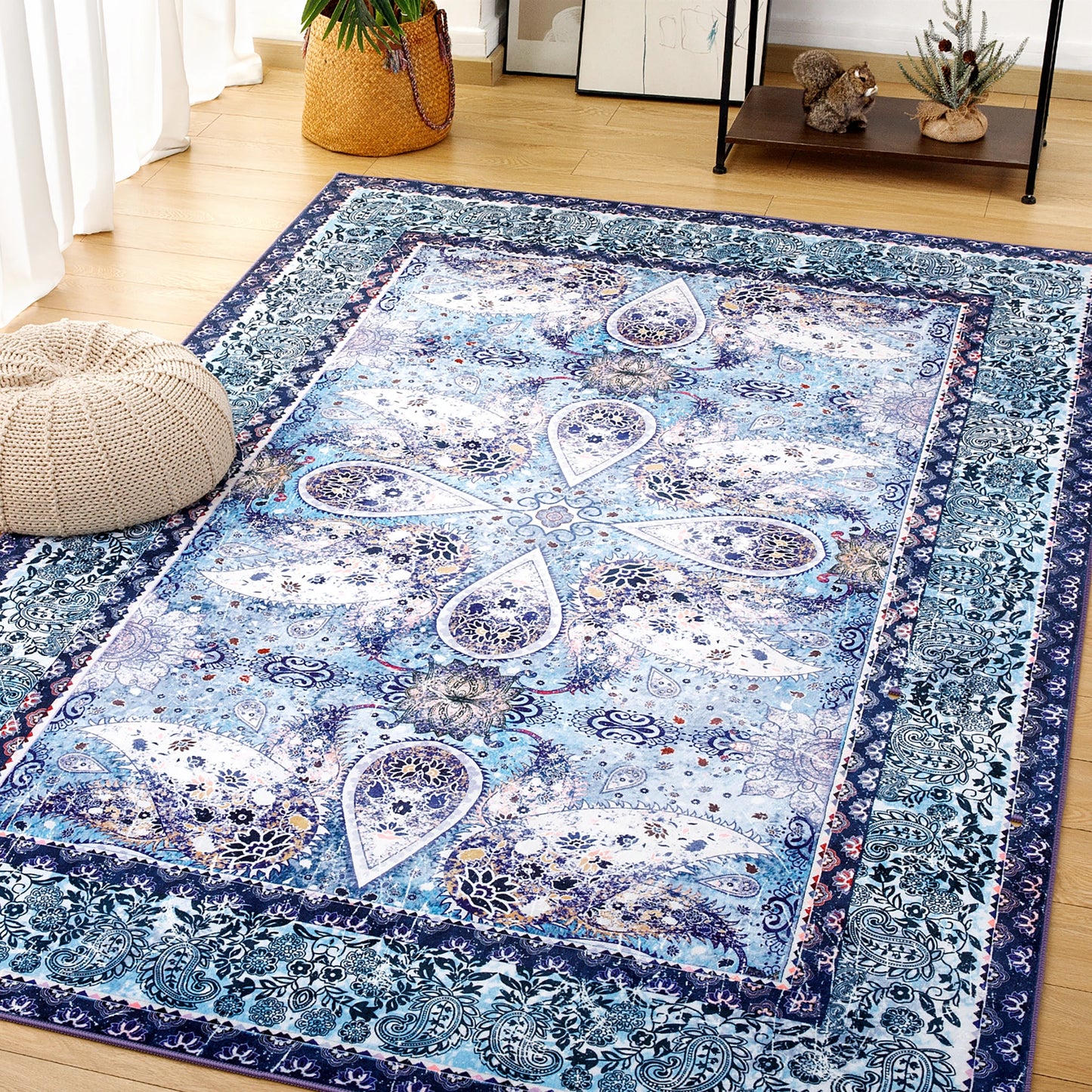 Soft Vintage Floral Area Rugs