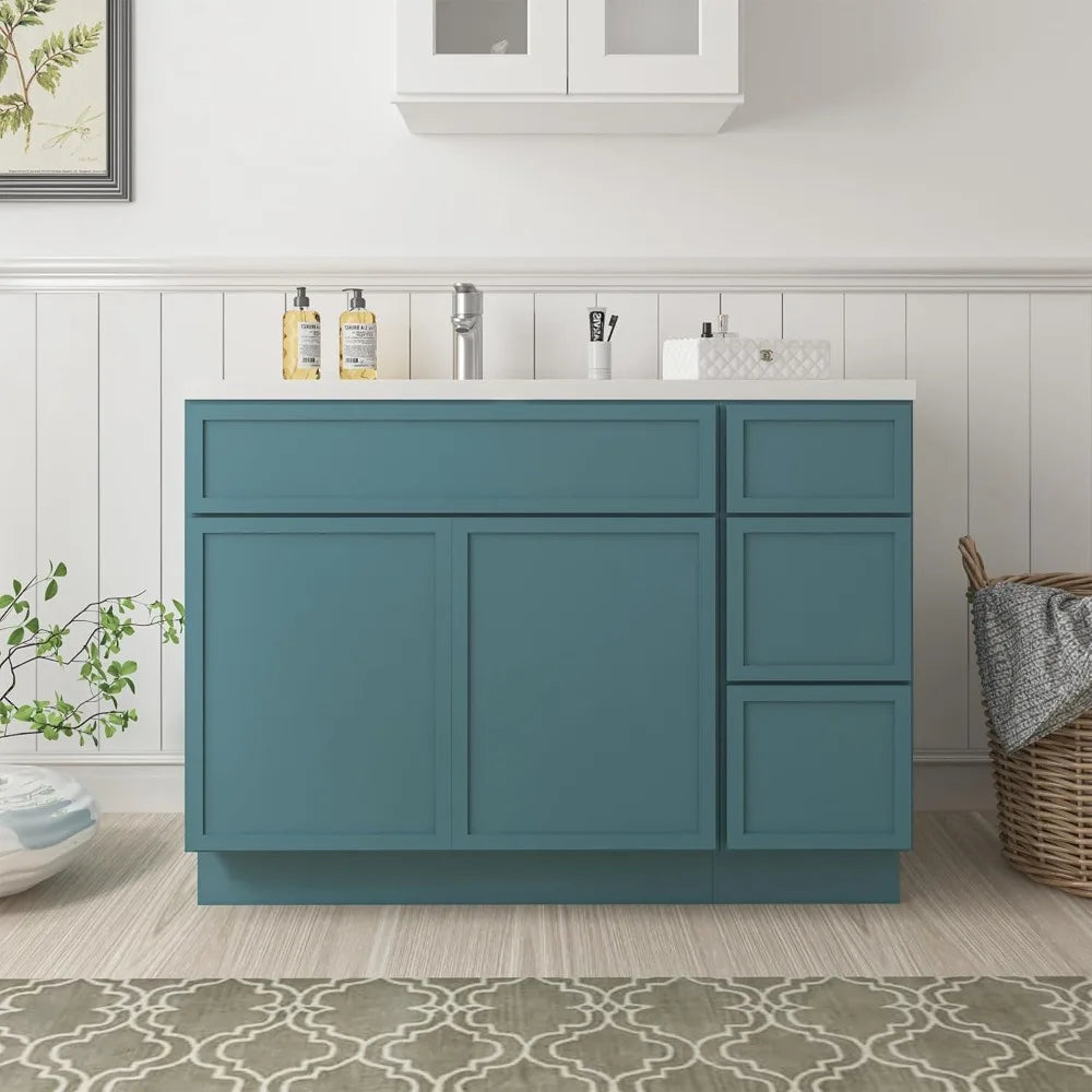 42" Unassembled  Bathroom Vanity - 2-Door & 3-Drawer Floor Cabinet