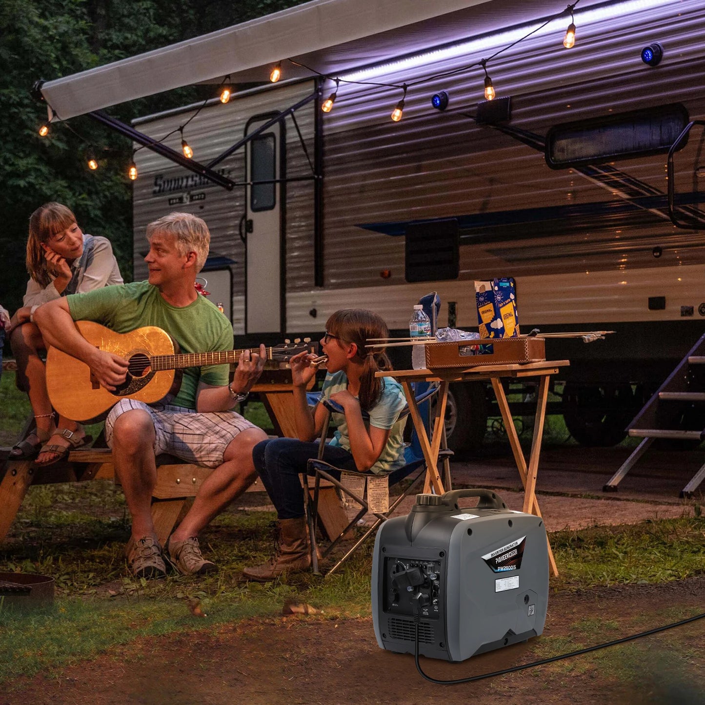 Portable Gasoline Generator 2500W, Fuel Generator, Low Noise, Suitable For Outdoor, Camping, Home, Emergency