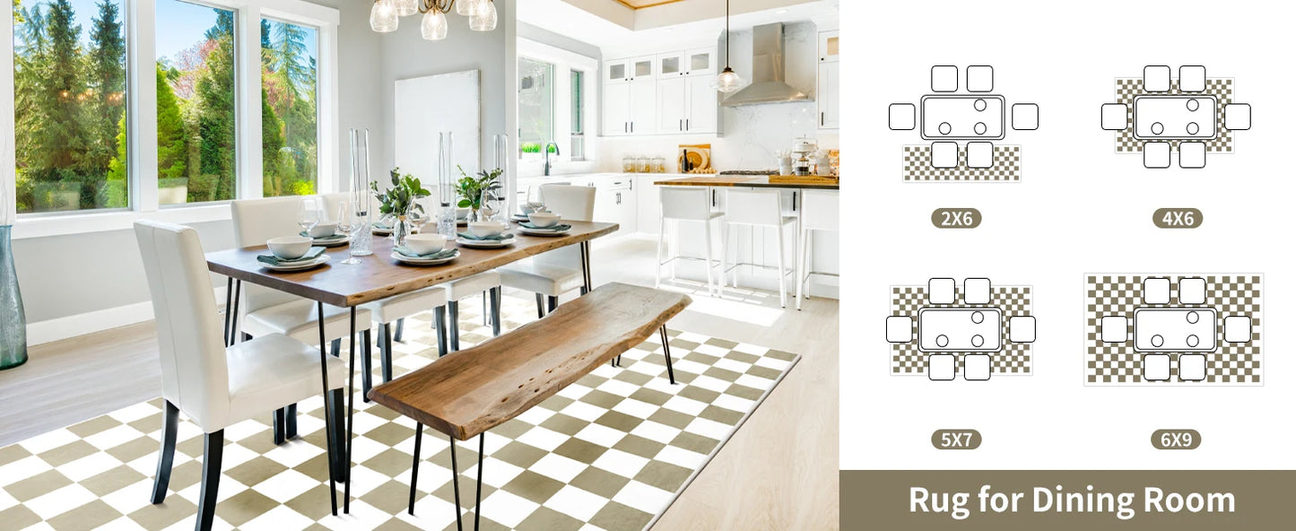 Black and White Checkered Rug