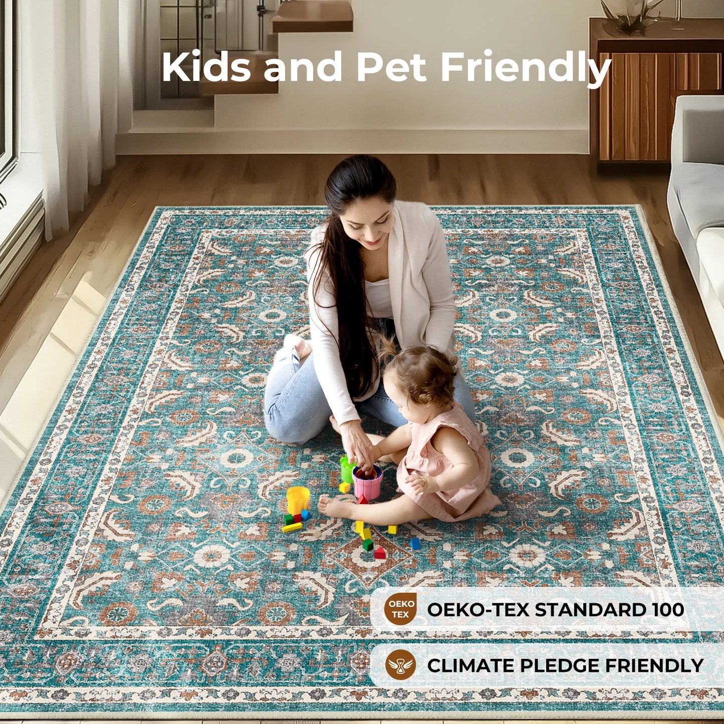 7/10/12ft Large Living Room Carpet Light Luxury High-end Persian Bedroom Bedside Rug