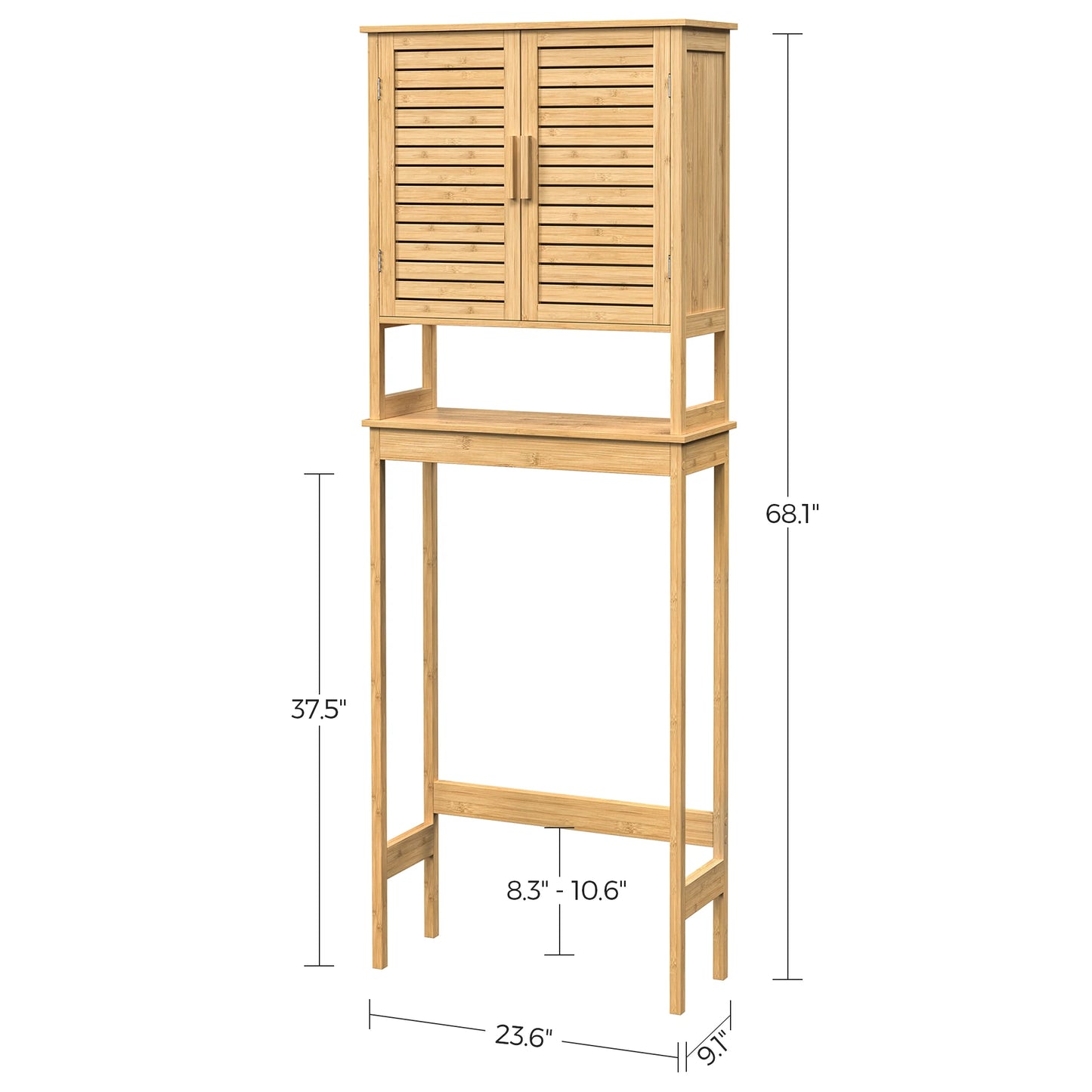 Over The Toilet Storage Cabinet, Bathroom Cabinet With Adjustable Inside Shelf And Bottom Stabilizer Bar