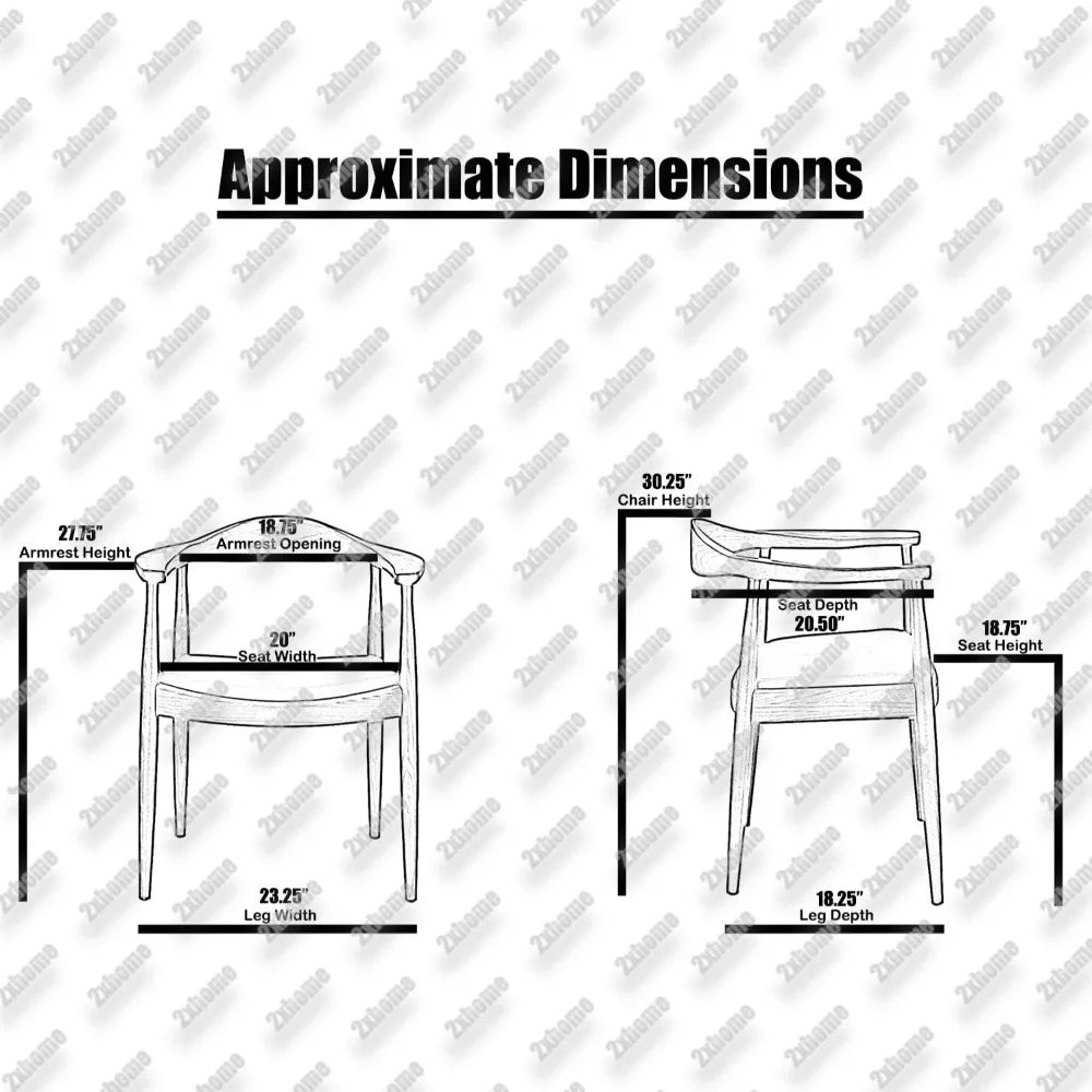 Solid Wood Farmhouse Dining Chairs with PU Leather Cushion Seat