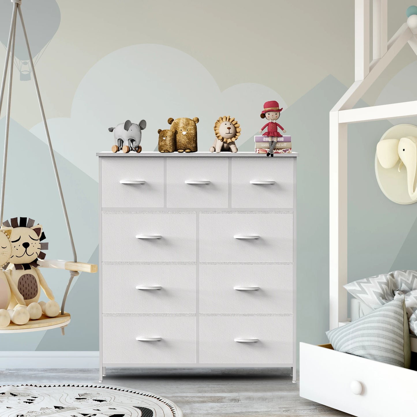 Dresser For Bedroom With 9 Fabric Storage Drawer Wardrobe