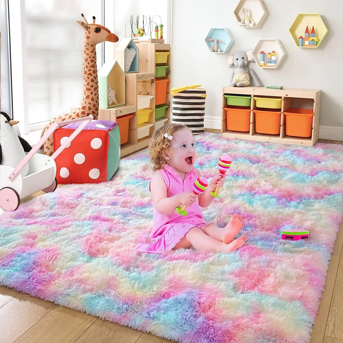 Fluffy  Area Rugs for Living Room Soft Kids Carpet Non Slip
