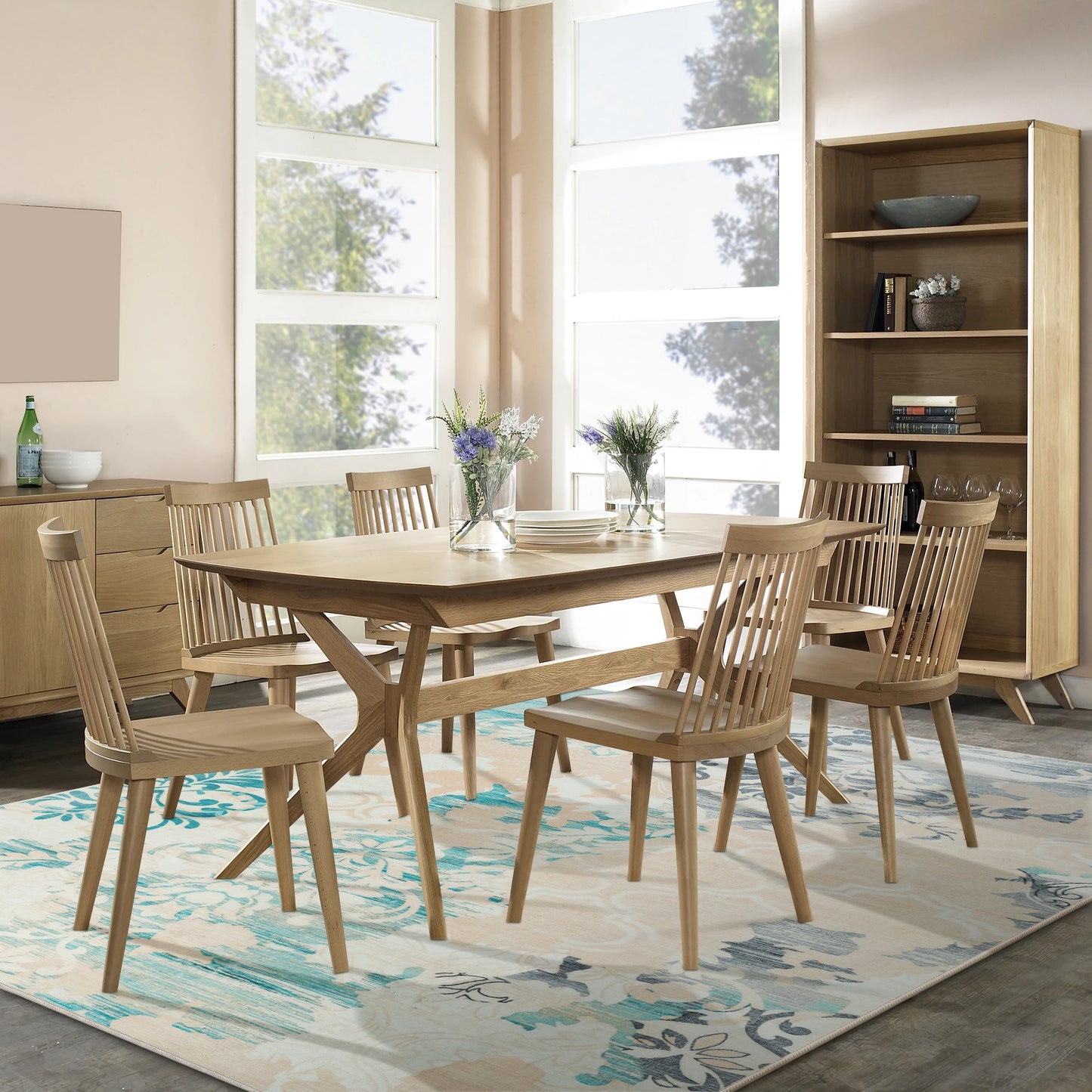 Elegant Floral Faux Wool Area Rug