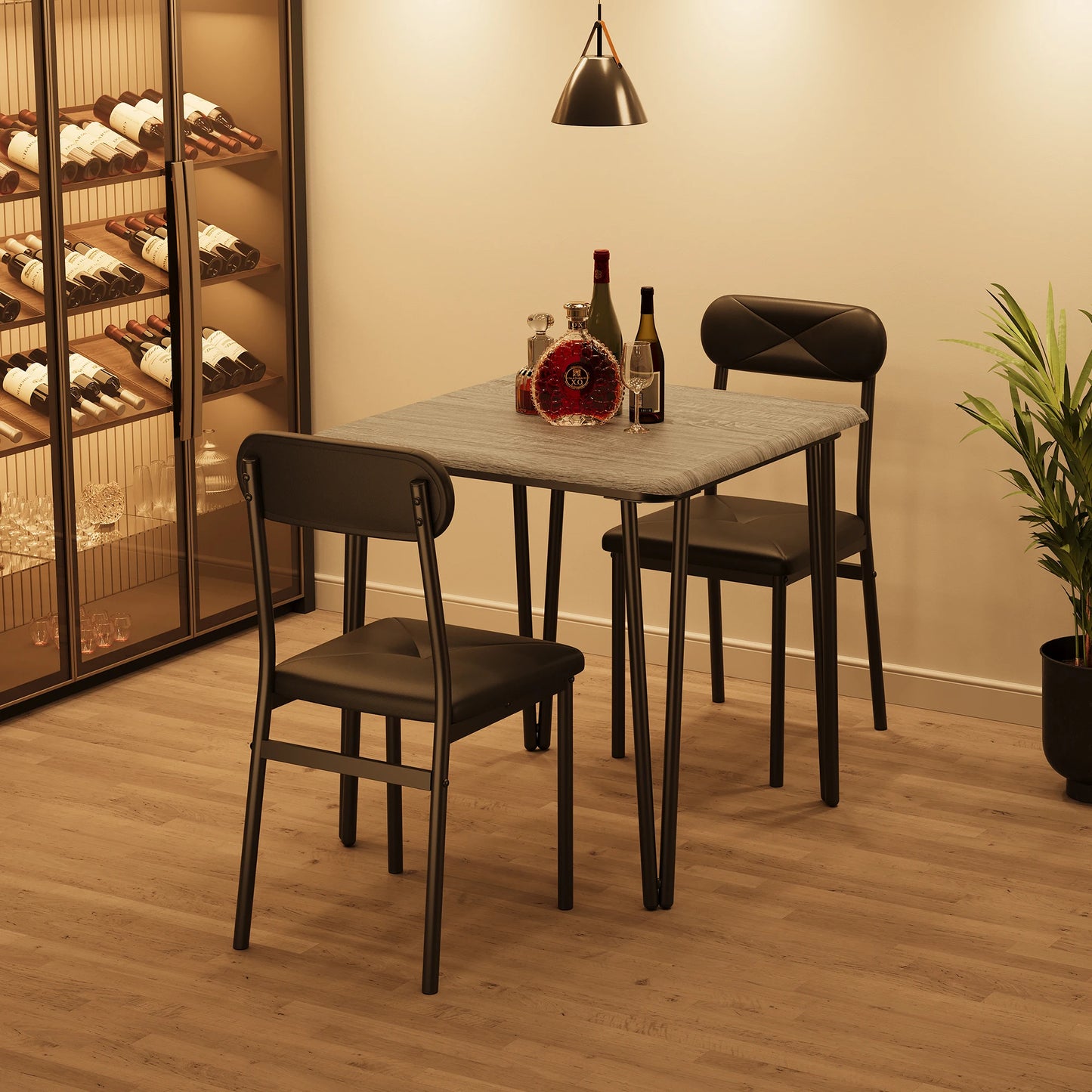 Small Dining Table Sets for 2 with Upholstered Chairs