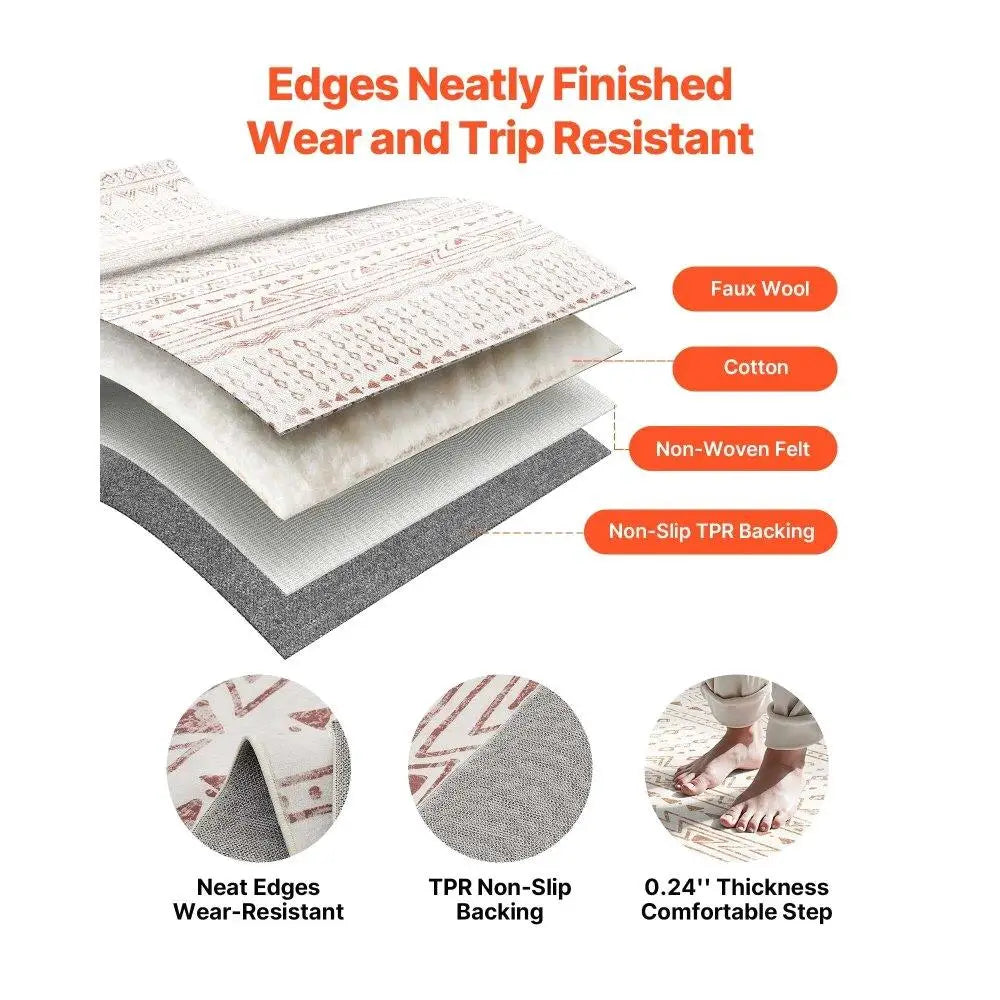 Modern Beige Large Area Rug 6x9ft