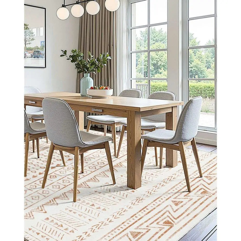 Modern Beige Large Area Rug 6x9ft