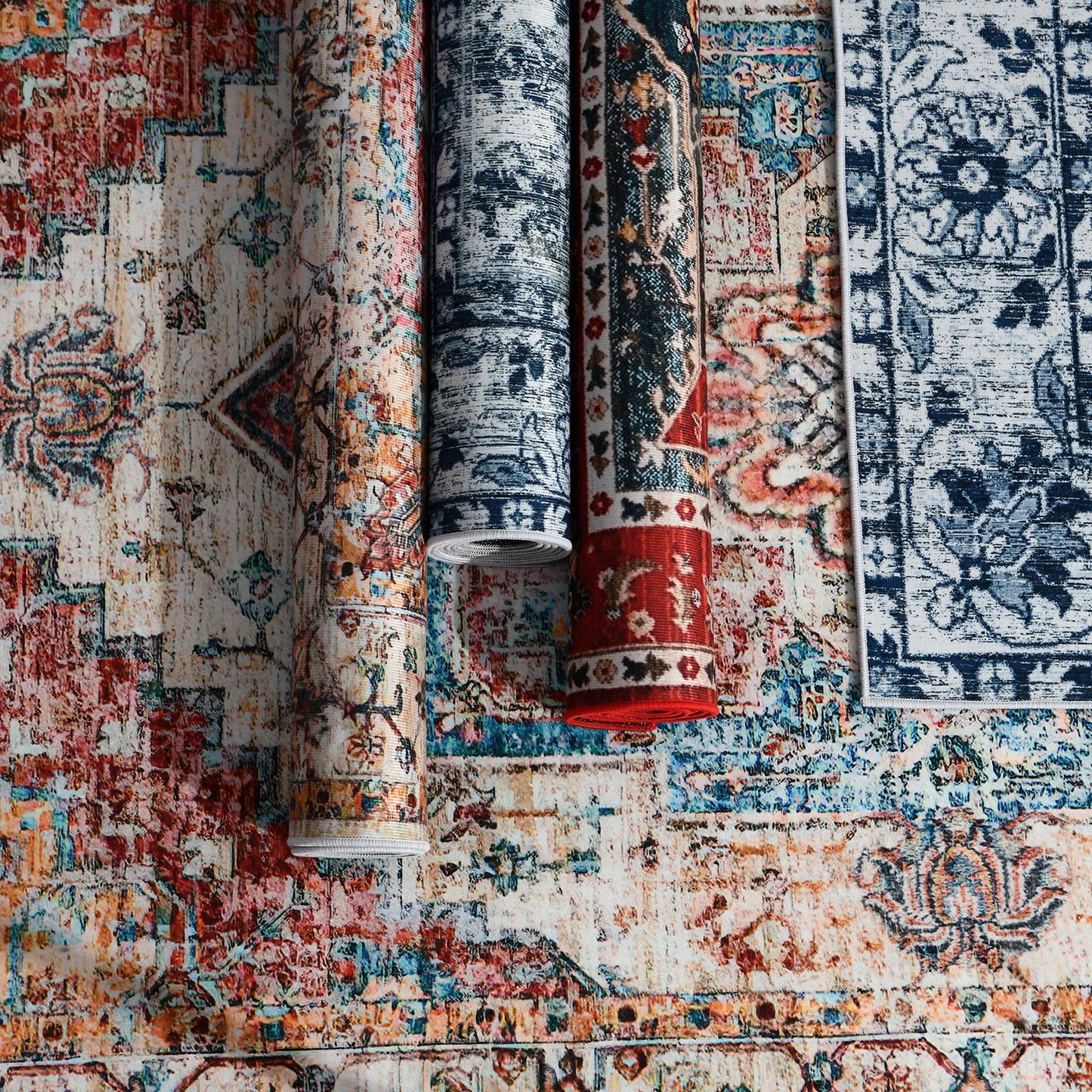 Vintage Bohemian Area Rug for Living Room, Bedroom