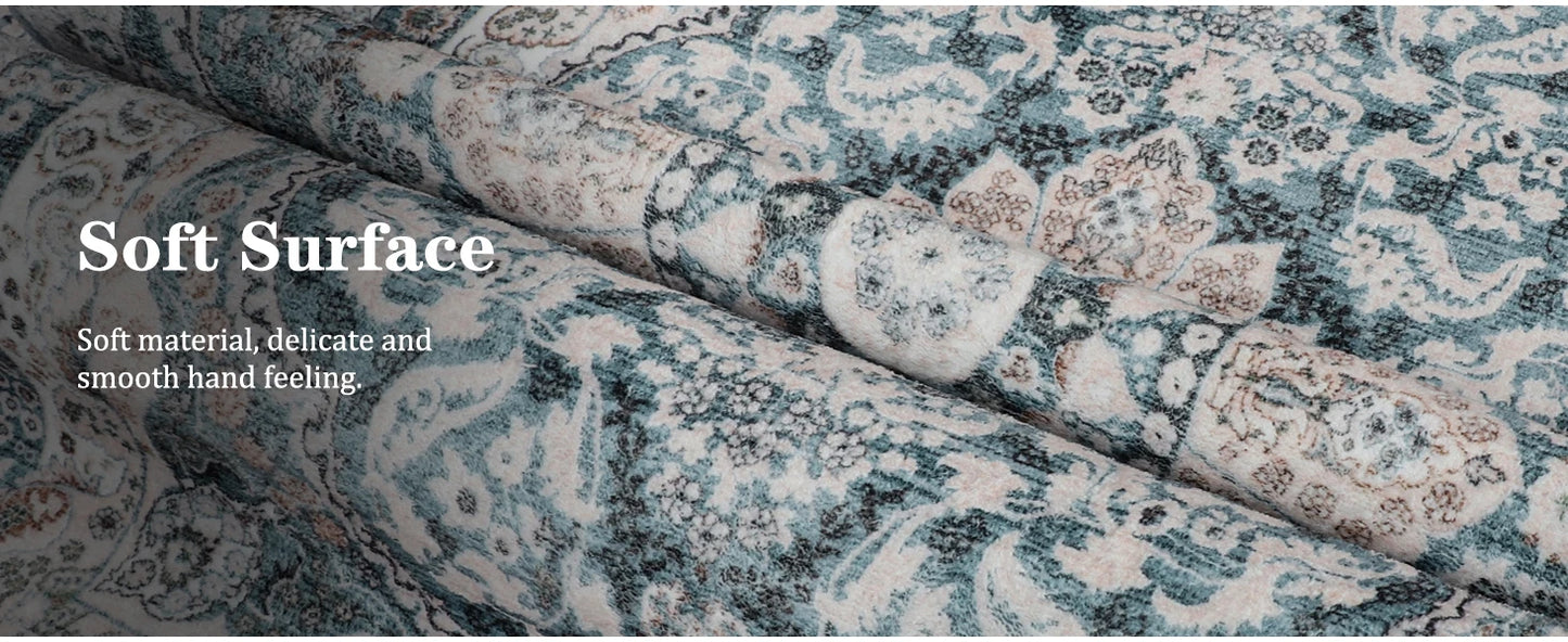 Non-Slip Low Pile Area Rugs ,Machine Washable