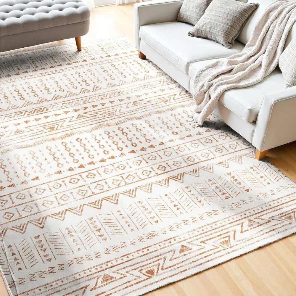 Modern Beige Large Area Rug 6x9ft