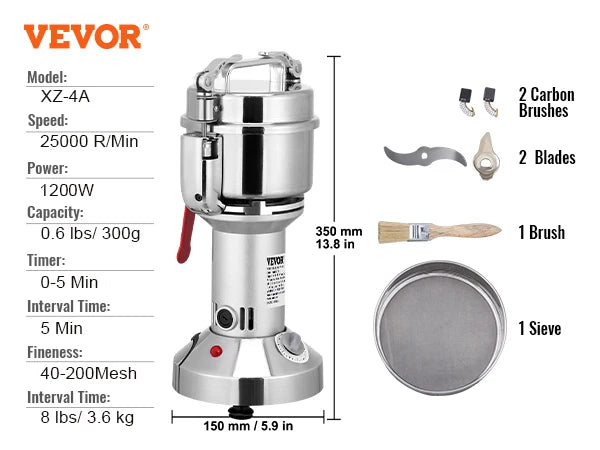 150-2500g Electric Grain Mill Grinder