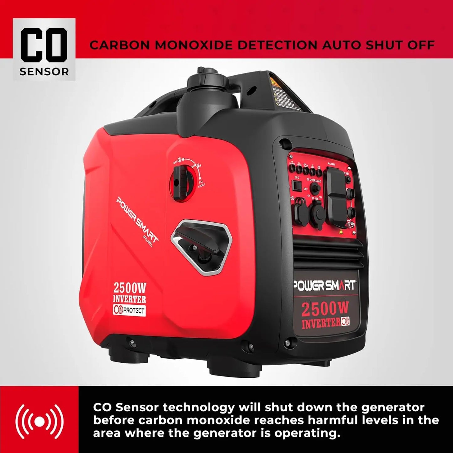 2500-Watt Gas Powered Portable Inverter Generator, Super Quiet for Camping, Home Emergency Use, EPA Compliant 2024 Version