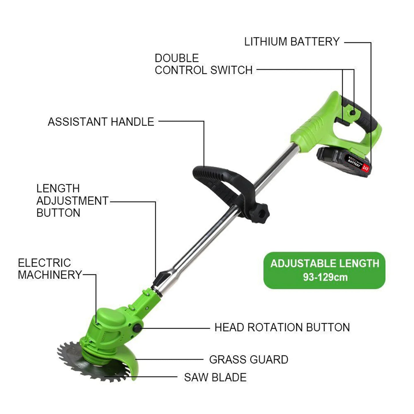 Weed Trimmer Lawn Electric Brushles 2-in-1 Cordless String Grass Trimmer Cutter Fast Charger With 2 xBattery for Yard Garden