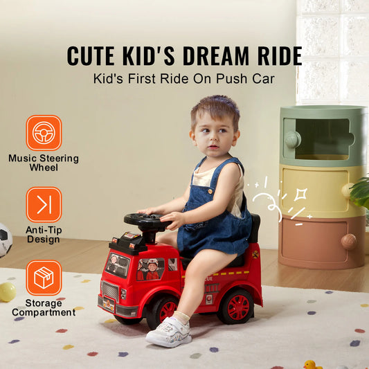Ride On Push Car Kids Ride On Car with Music Steering Wheel & Under Seat Storage for Toddlers Ages 3-12 Ride Racer
