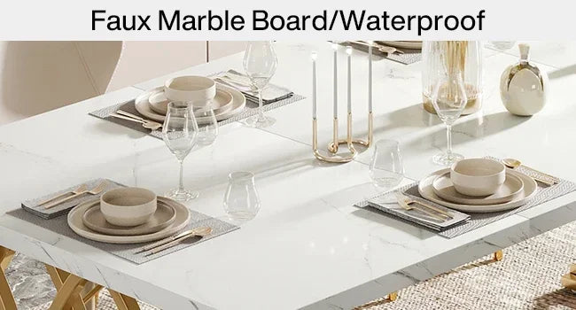 Large Modern Kitchen Dining Table, 63"  for 4-6 People