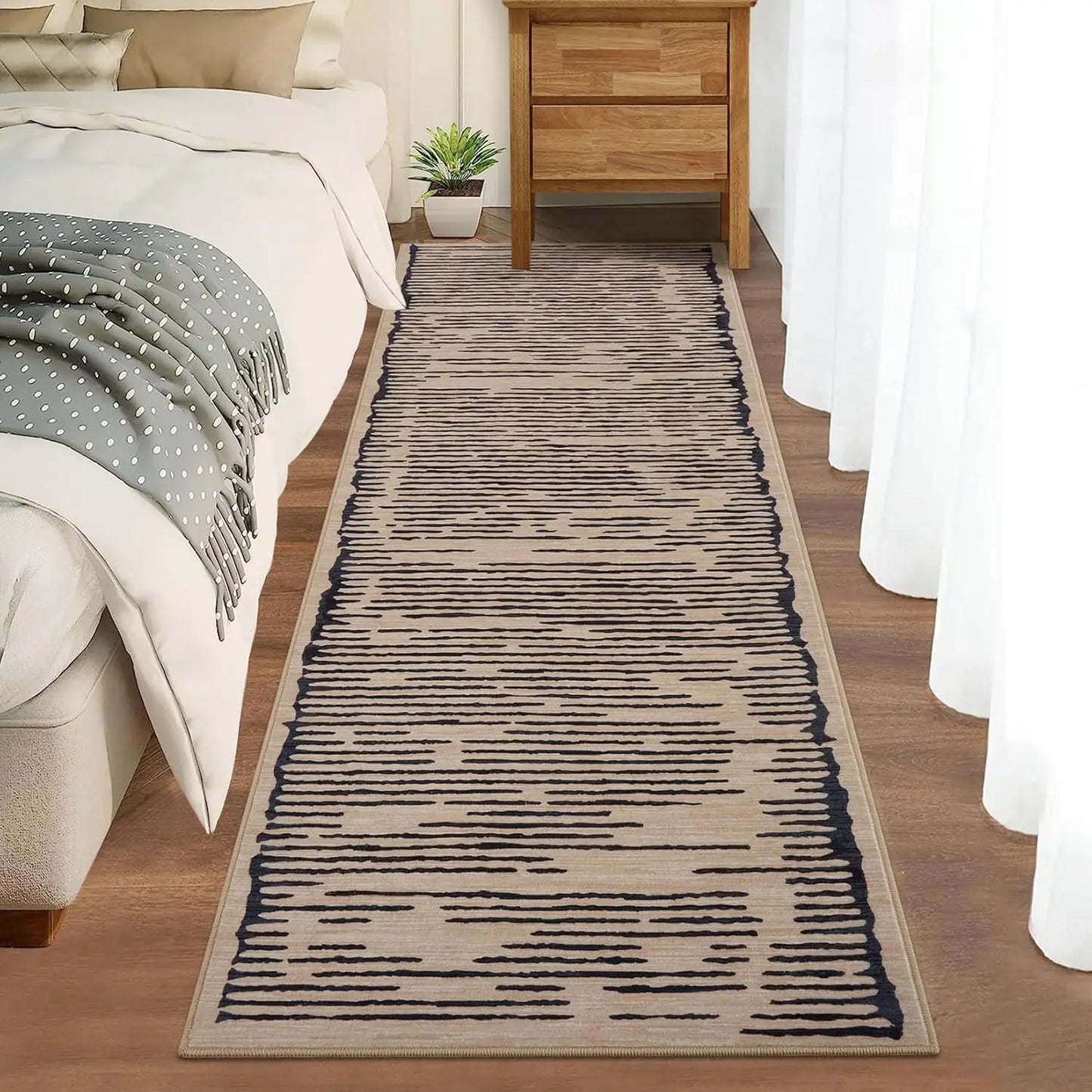 Washable Modern Stripe Carpet Non Slip