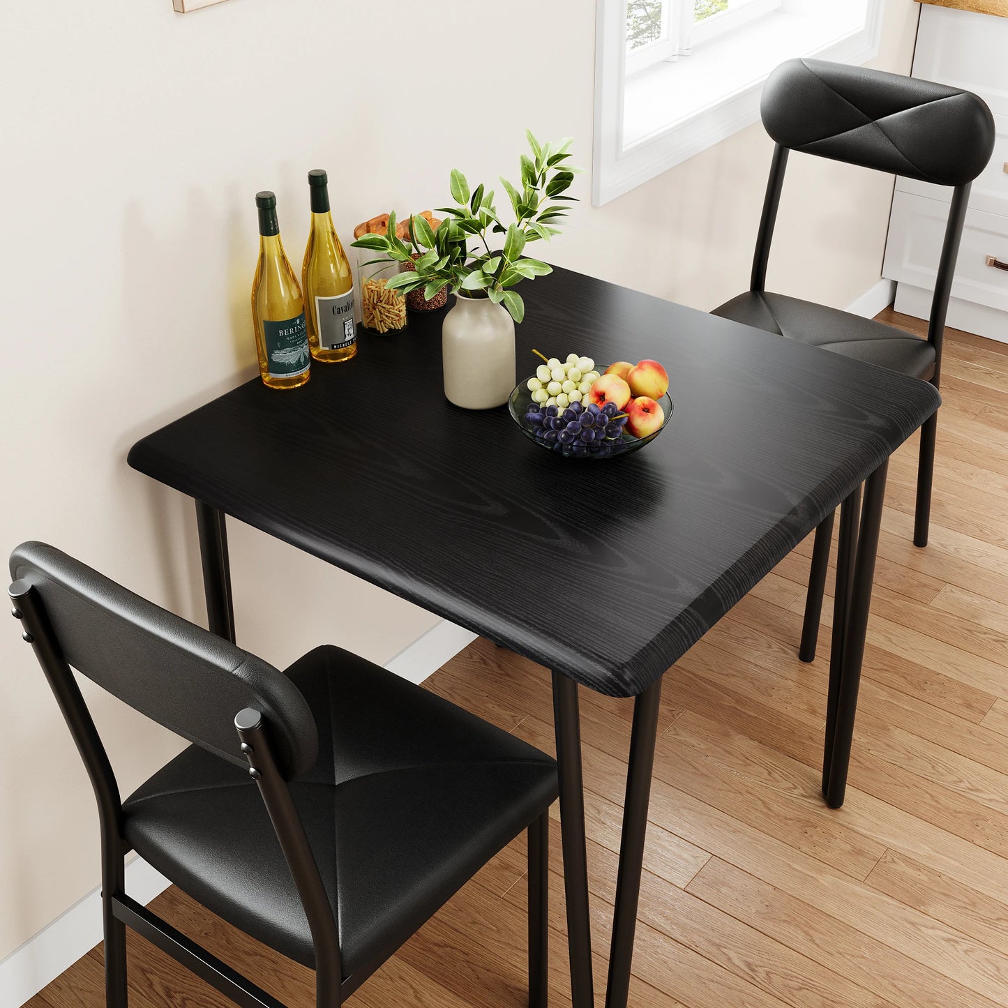 Small Dining Table Sets for 2 with Upholstered Chairs